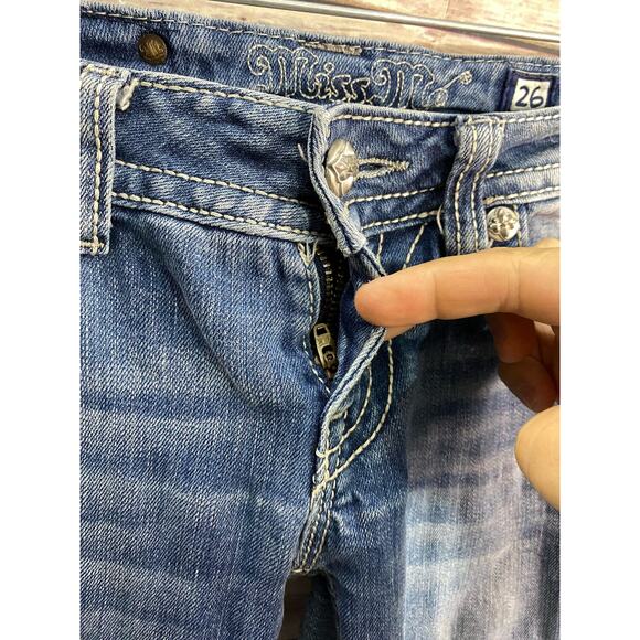 Miss Me 26 JP6120B Embroidered Embellished Rhinestone Jeans Bling Rodeo Cowgirl - Picture 12 of 12